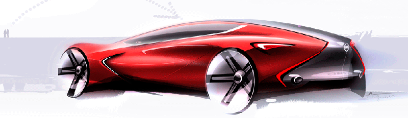 Augustin BARBOT - OPEL GT  Concept design sketch