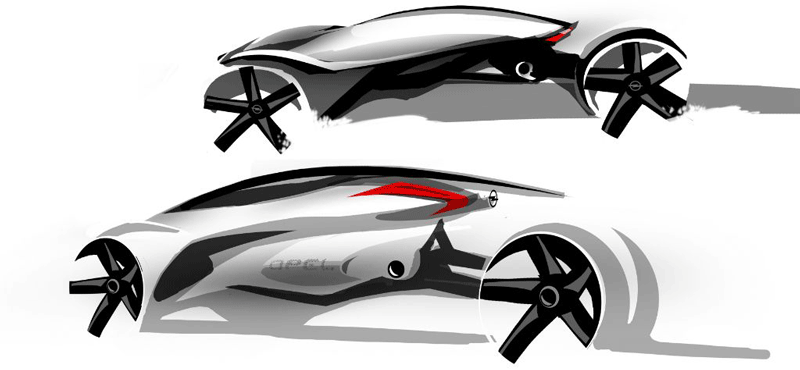 Augustin BARBOT - OPEL RAK-e Concept 2011 IAA Frankfurt Messe Motorshow design sketch